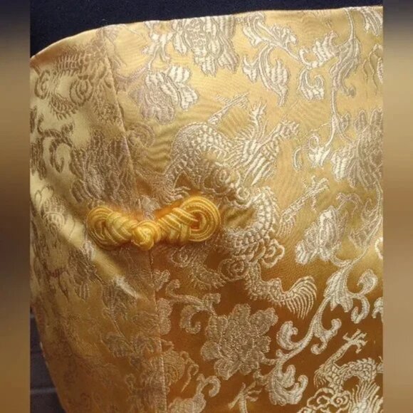 Sau Lee Gold Metallic Brocade Strapless Mini Dress Cocktail Holiday Party 10 NWT - Picture 7 of 7